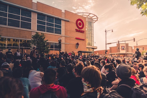 target store with crowd in front