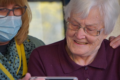 retirement home tenant with carer