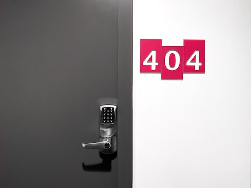 door with 404 error message