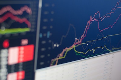 stock exchange on computer screen