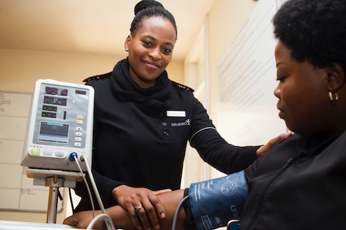 healthcare worker with patient