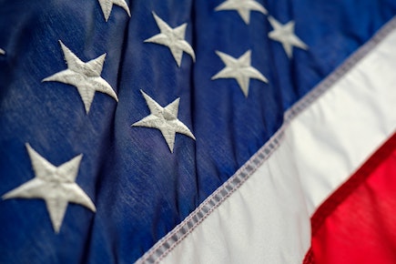 USA flag close up