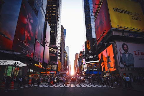 new york street at dusk