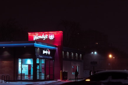 wendy's burger joint at night