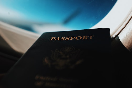 passport inside plane