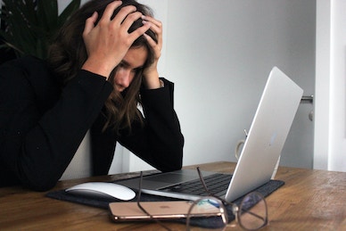person having problem with login on laptop