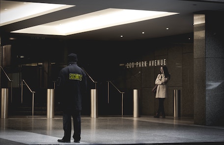 security guard in foyer